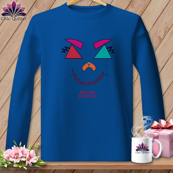 MyDesigns Physical Item S / Royal Psychedelic Face - Resting Stitch Face ~ Long Sleeve Tee