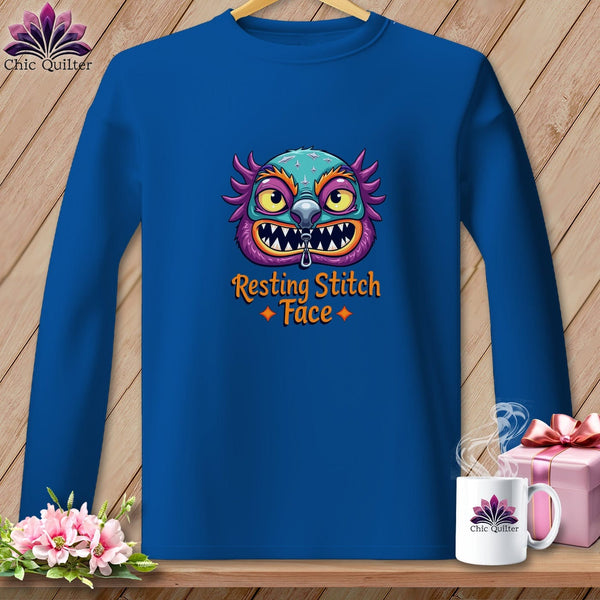 MyDesigns Physical Item S / Royal Snipzilla - Resting Stitch Face ~ Long Sleeve Tee