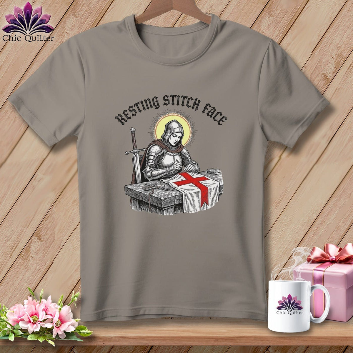 MyDesigns Physical Item S / Sandstone Joan of Sew - Resting Stitch Face ~ Premium Tee