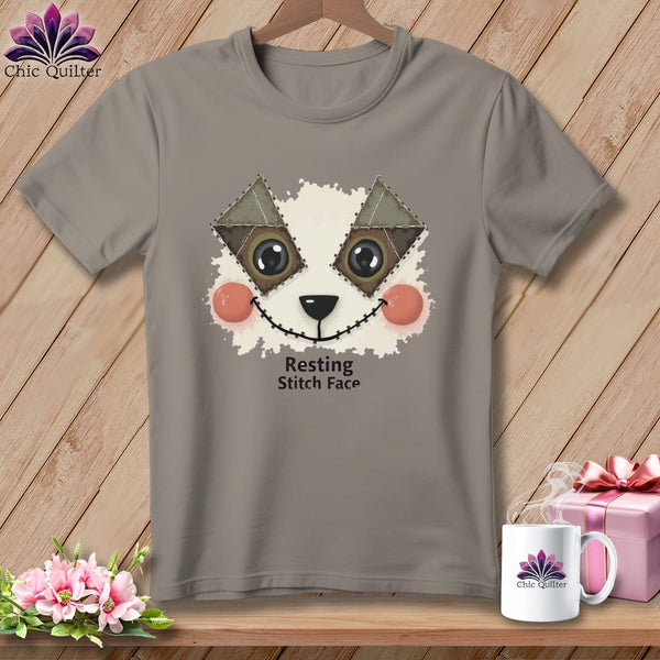 MyDesigns Physical Item S / Sandstone Patchwork Cheek - Resting Stitch Face ~ Premium Tee