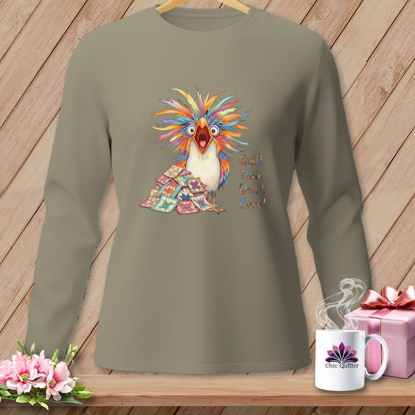 MyDesigns Physical Item S / Sandstone Quilt Hair Don’t Care ~ Chaos Finch ~ Long Sleeve Tee