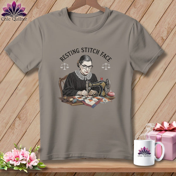 MyDesigns Physical Item S / Sandstone Ruth Sewder Ginsburg - Resting Stitch Face ~ Premium Tee