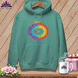 MyDesigns Physical Item S / Seafoam Personalized Rainbow Quilt Spiral ~ Premium Hoodie