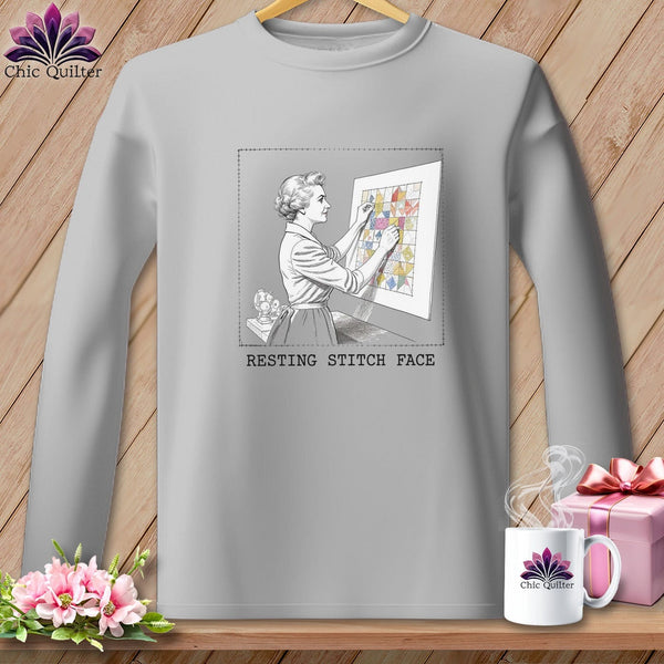 MyDesigns Physical Item S / Sport Grey El-Seam--Nor Roosevelt - Resting Stitch Face ~ Long Sleeve Tee