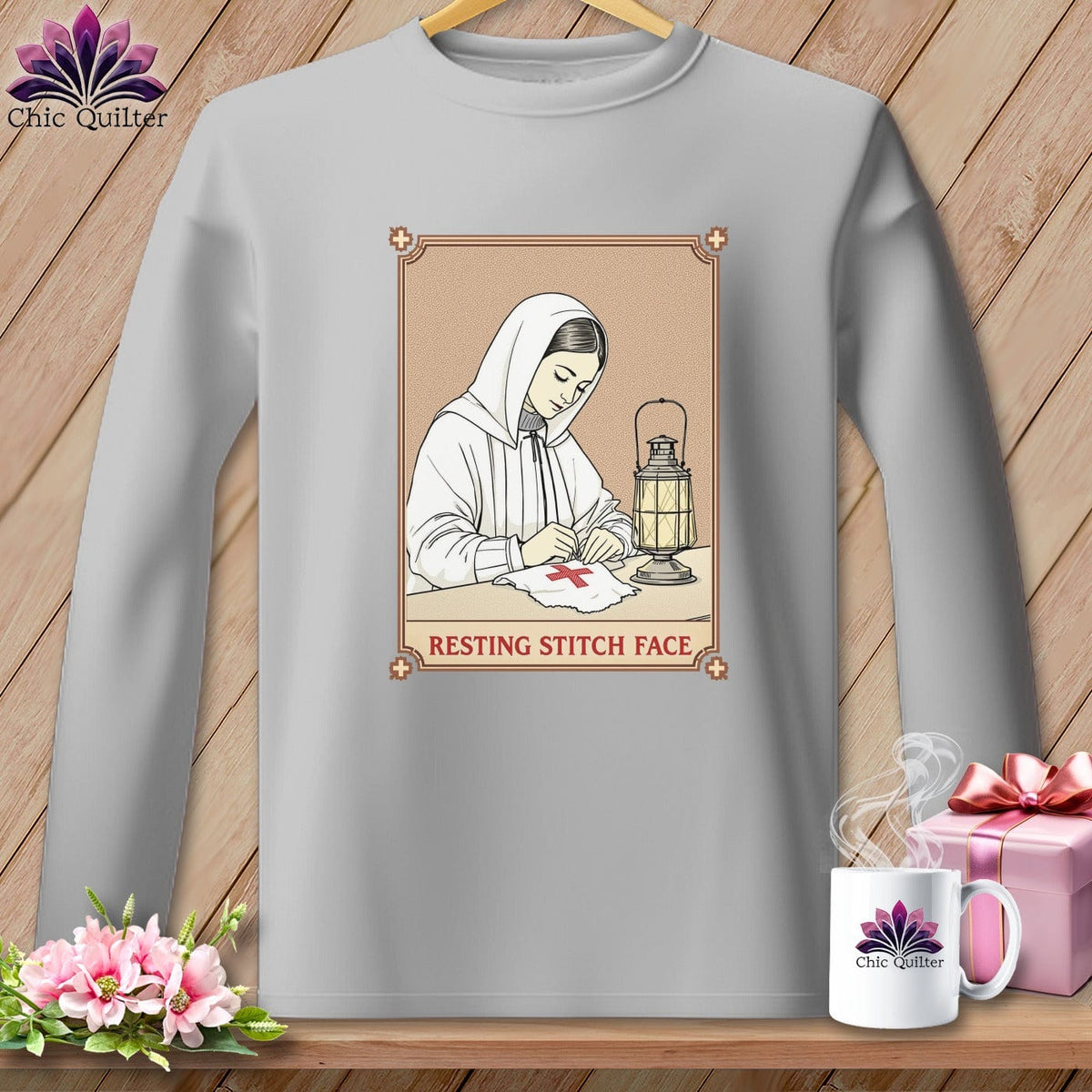 MyDesigns Physical Item S / Sport Grey Florence Needle-Gale - Resting Stitch Face ~ Long Sleeve T-Shirt