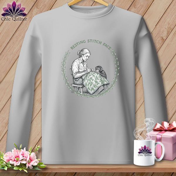 MyDesigns Physical Item S / Sport Grey Jane Good-stitch - Resting Stitch Face ~ Long Sleeve Tee