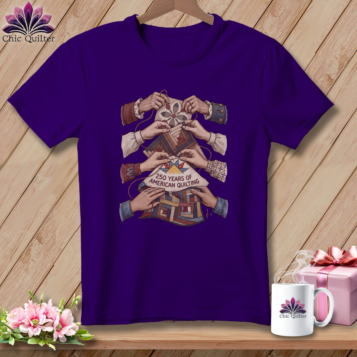 MyDesigns Physical Item S / Team Purple 250 Years of American Quilting ~ Passing the Story Forward ~ Relaxed Fit Tee