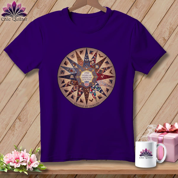 MyDesigns Physical Item S / Team Purple 250 Years of American Quilting United By Thread Commemorative ~ Relaxed Fit Tee