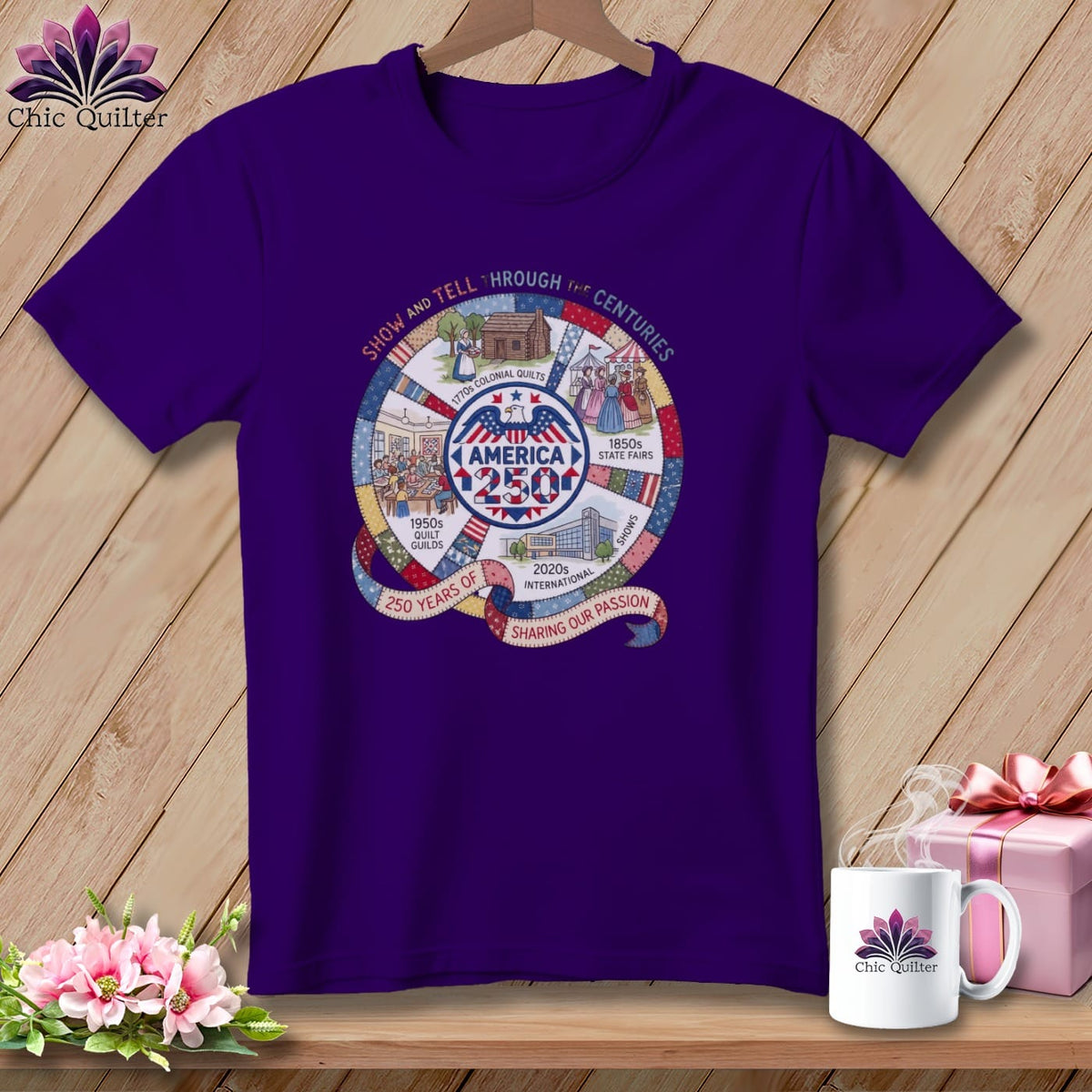 MyDesigns Physical Item S / Team Purple 250 Years of Quilting History ~ Relaxed Fit Tee