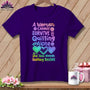 MyDesigns Physical Item S / Team Purple A Woman Cannot Survive Quilting Alone ~ Relaxed Fit Tee