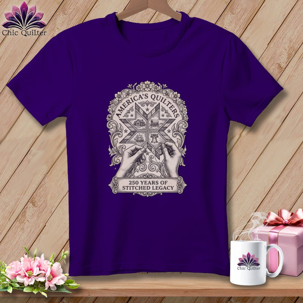 MyDesigns Physical Item S / Team Purple America's Quilters 250 Years of Stitched Legacy ~ Relaxed Fit Tee