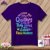 MyDesigns Physical Item S / Team Purple Blessed Are the Quilters For They Shall Be Called Piece Makers ~ Relaxed Fit Tee