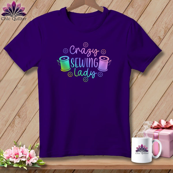 MyDesigns Physical Item S / Team Purple Crazy sewing lady ~ Relaxed Fit Tee