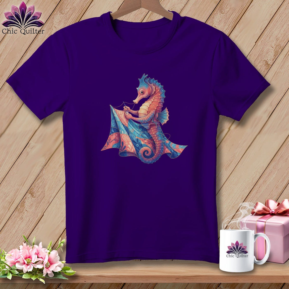 MyDesigns Physical Item S / Team Purple Flippin Around Quilter ~ Relaxed Fit Tee