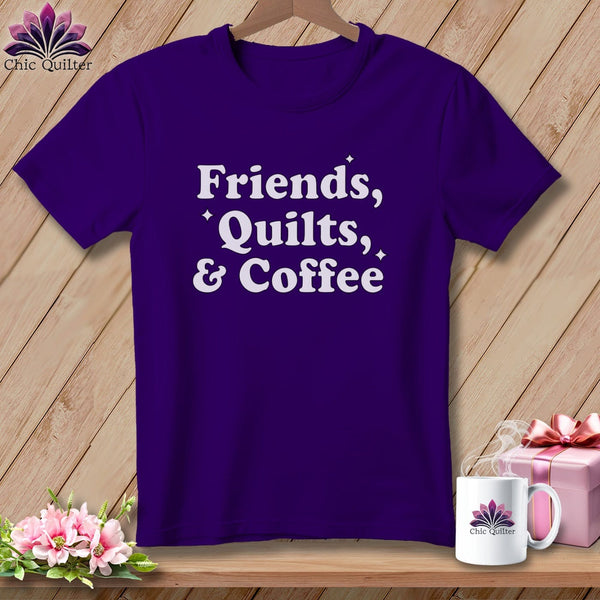 MyDesigns Physical Item S / Team Purple Friends, Quilts & Coffee ~ Relaxed Fit Tee
