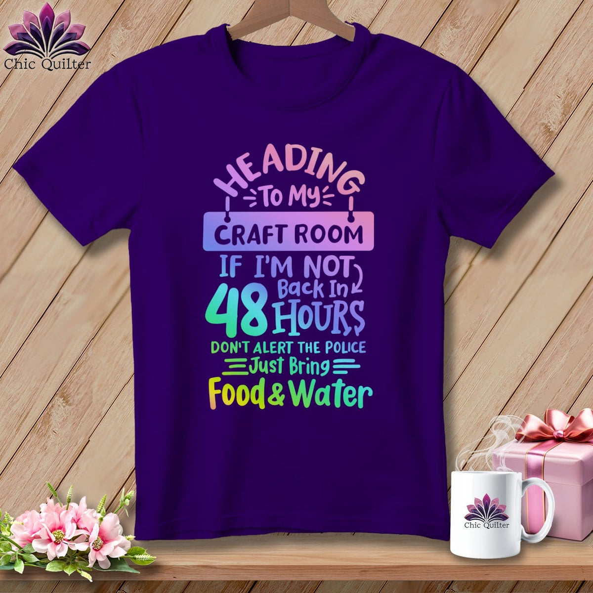 MyDesigns Physical Item S / Team Purple Heading to My Craft Room If I'm Not Back in 48 Hours, Don't Alert the Police - Just Bring Food and Water ~ Relaxed Fit Tee
