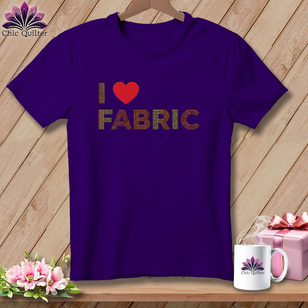 MyDesigns Physical Item S / Team Purple I ❤️ Fabric ~ Relaxed Fit Tee