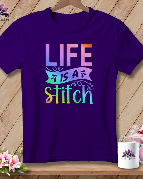 MyDesigns Physical Item S / Team Purple Life is a stitch ~ Relaxed Fit Tee