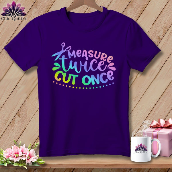 MyDesigns Physical Item S / Team Purple Measure Twice Cut Once ~ Relaxed Fit Tee