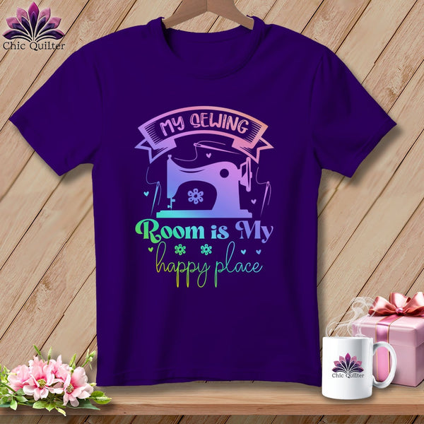 MyDesigns Physical Item S / Team Purple My Sewing Room Is My Happy Place ~ Relaxed Fit Tee