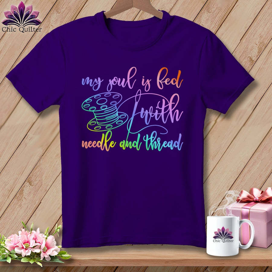 MyDesigns Physical Item S / Team Purple My soul is fed with a needle and thread ~ Relaxed Fit Tee