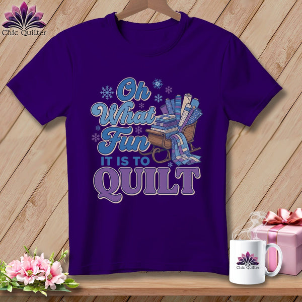 MyDesigns Physical Item S / Team Purple Oh What Fun It Is to Quilt ~ Relaxed Fit Tee