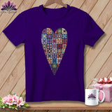 MyDesigns Physical Item S / Team Purple Patchwork Heart ~ Relaxed Fit Tee