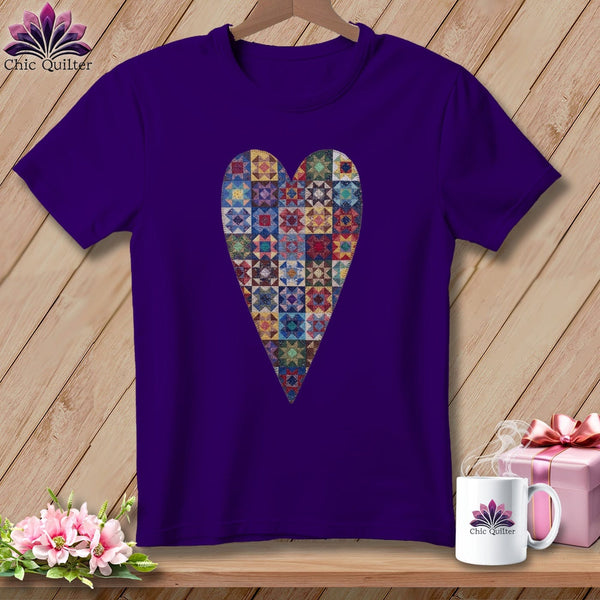 MyDesigns Physical Item S / Team Purple Patchwork Heart ~ Relaxed Fit Tee