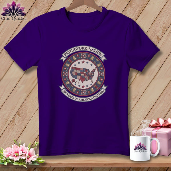 MyDesigns Physical Item S / Team Purple Patchwork Nation 250 Years of American Quilting ~ Relaxed Fit Tee