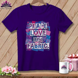 MyDesigns Physical Item S / Team Purple Peace Love and Fabric ~ Relaxed Fit Tee