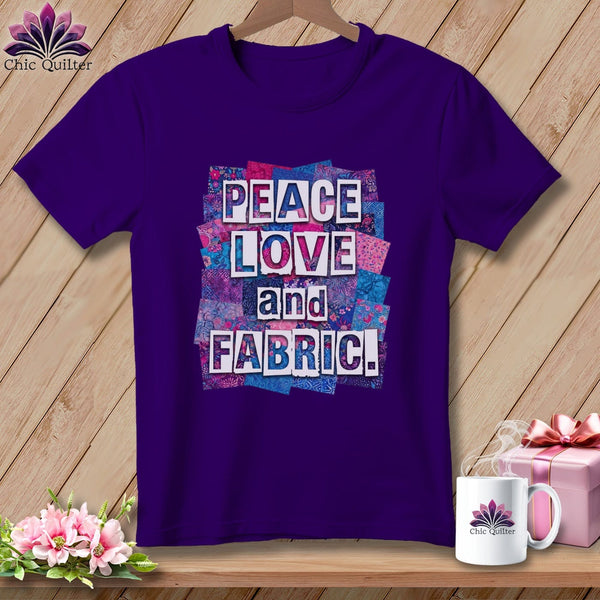 MyDesigns Physical Item S / Team Purple Peace Love and Fabric ~ Relaxed Fit Tee