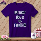 MyDesigns Physical Item S / Team Purple Peace Love and Fabric ~ Relaxed Fit Tee