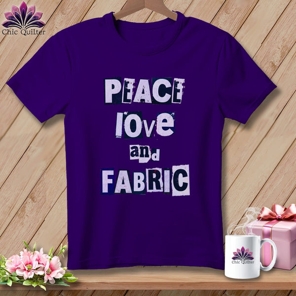 MyDesigns Physical Item S / Team Purple Peace Love and Fabric ~ Relaxed Fit Tee