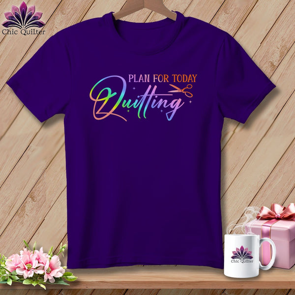 MyDesigns Physical Item S / Team Purple Plan for Today Quilting ~ Relaxed Fit Tee