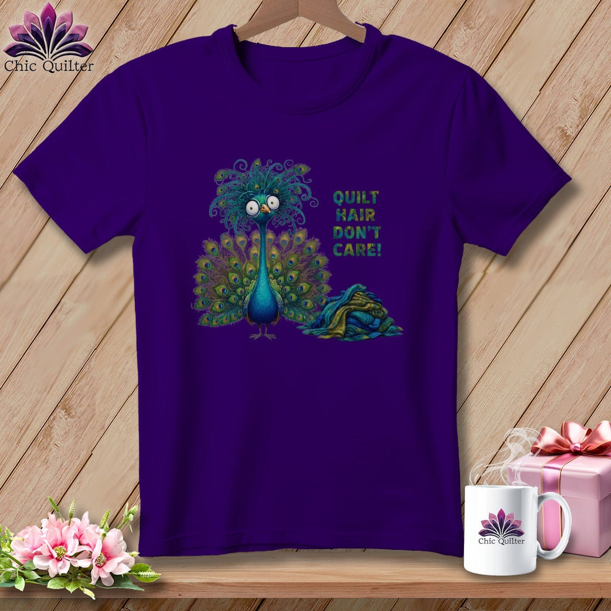 MyDesigns Physical Item S / Team Purple Quilt Hair Don’t Care ~ Lady Plumeadora ~ Relaxed Fit Tee