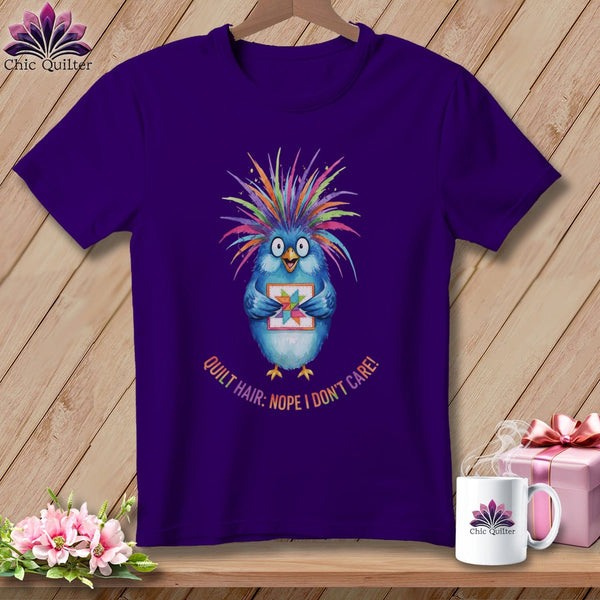 MyDesigns Physical Item S / Team Purple Quilt Hair Don’t Care ~ Ruckus Jay ~ Relaxed Fit Tee