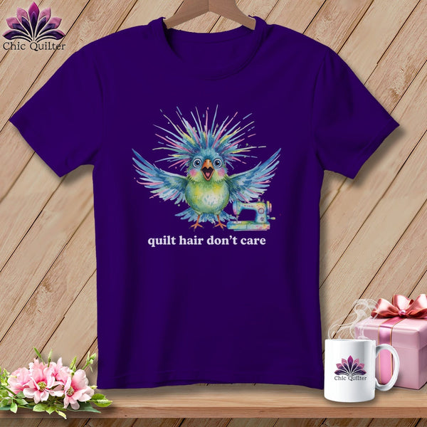 MyDesigns Physical Item S / Team Purple Quilt Hair Don’t Care ~ Ziggy Bobbin ~ Relaxed Fit Tee