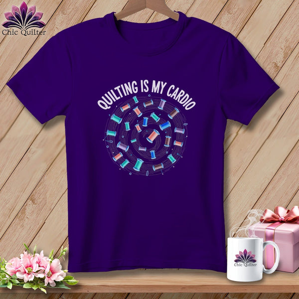 MyDesigns Physical Item S / Team Purple Quilting is My Cardio ~ Relaxed Fit Tee