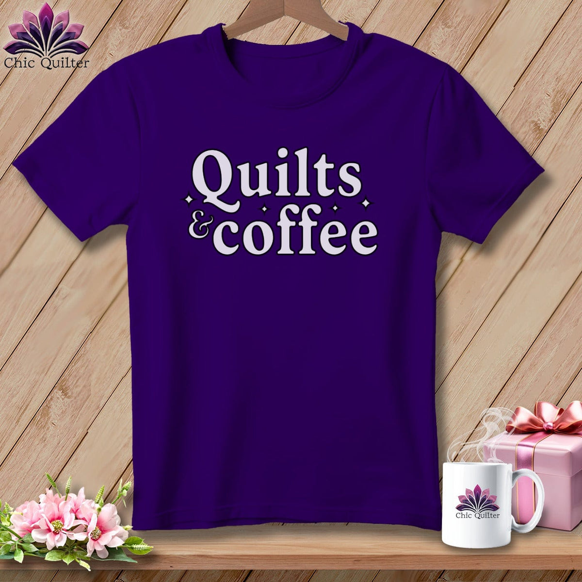 MyDesigns Physical Item S / Team Purple Quilts & Coffee ~ Relaxed Fit Tee