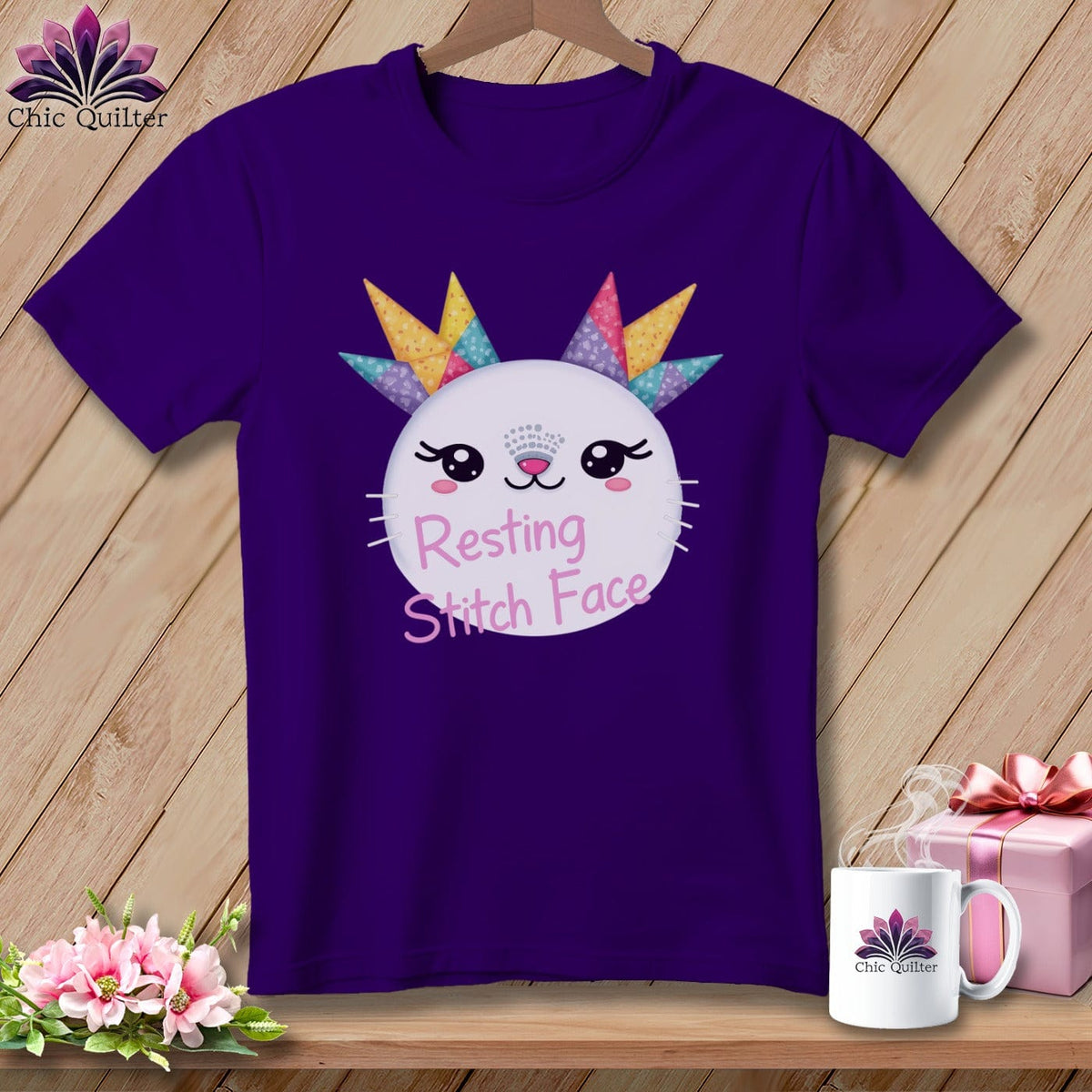 MyDesigns Physical Item S / Team Purple Quirky Impact - Resting Stitch Face ~ Relaxed Fit Tee