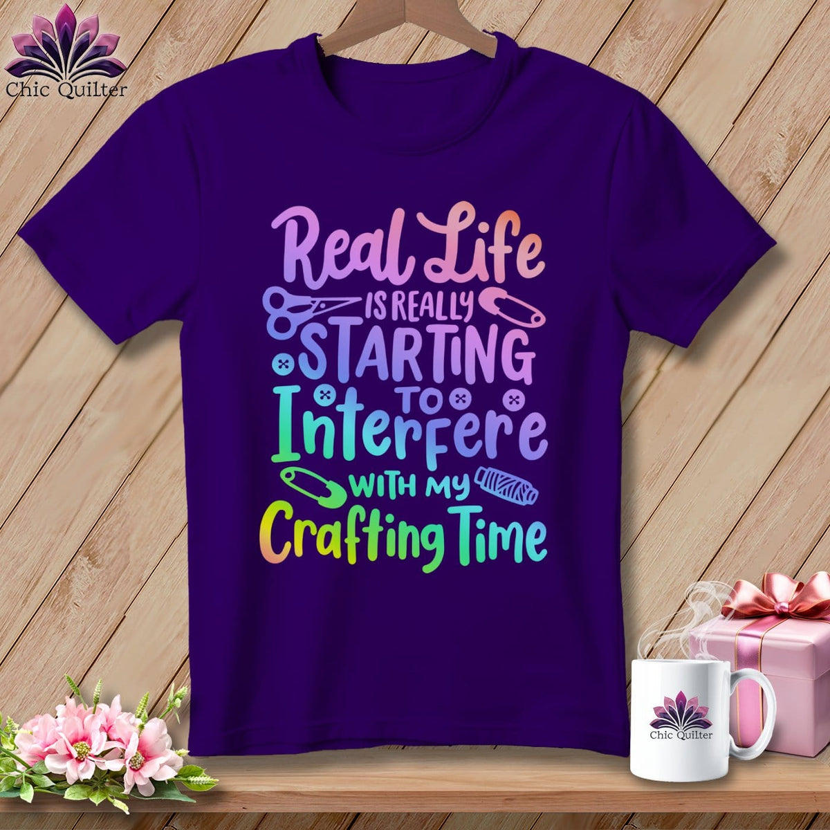 MyDesigns Physical Item S / Team Purple Real Life is Really Starting to Interfere with my Crafting Time ~ Relaxed Fit Tee