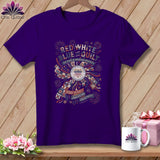 MyDesigns Physical Item S / Team Purple Red White Blue and Quilt 250 Years of American Creativity Patriotic Quilte ~ Relaxed Fit Teer Tee