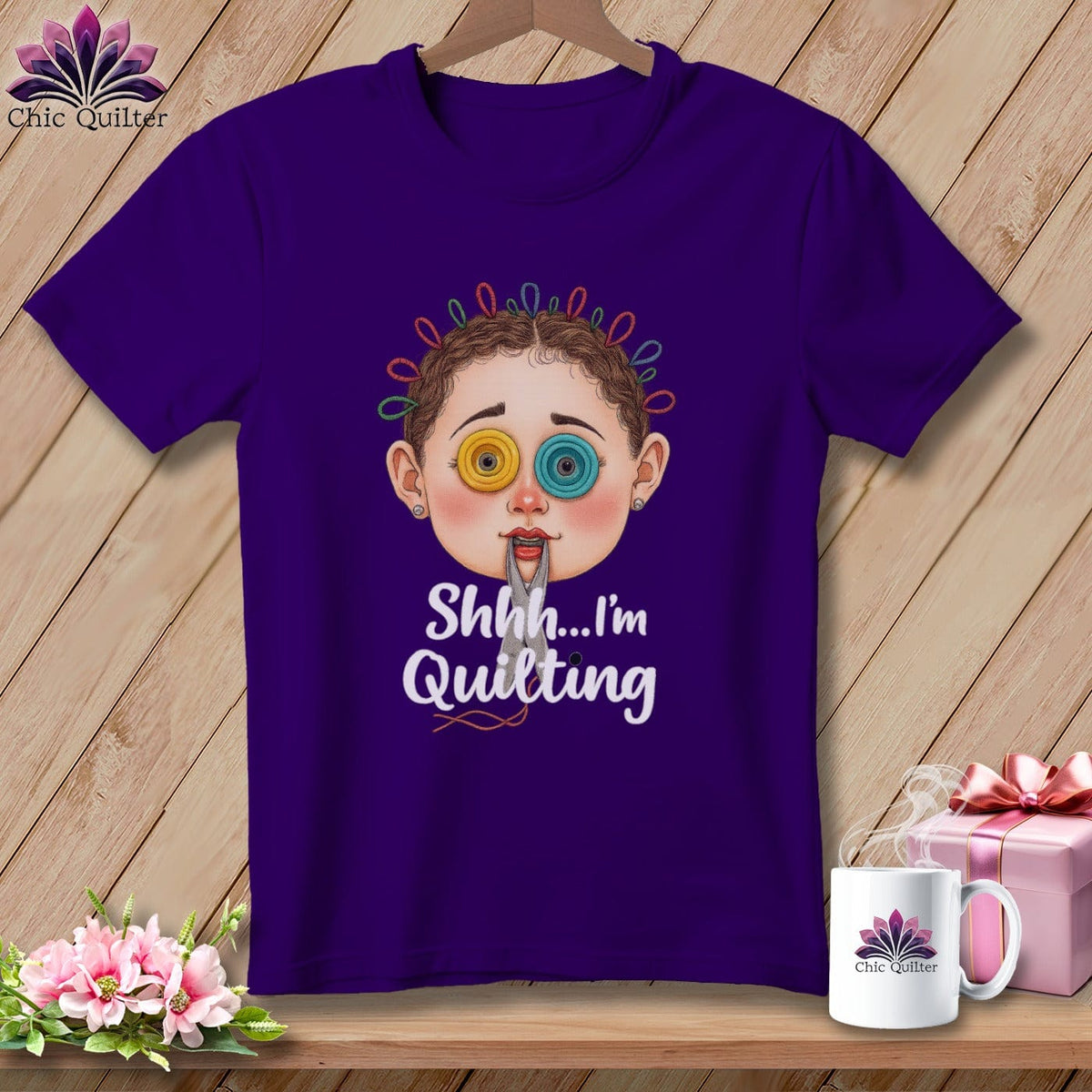 MyDesigns Physical Item S / Team Purple Shhh Im Quilting ~ Relaxed Fit Tee