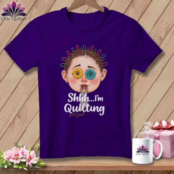 MyDesigns Physical Item S / Team Purple Shhh Im Quilting ~ Relaxed Fit Tee