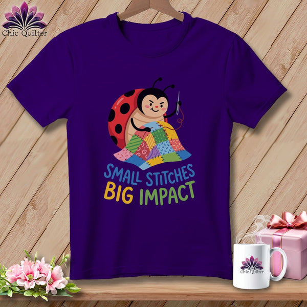 MyDesigns Physical Item S / Team Purple Small Stitches Big Impact ~ Relaxed Fit Tee