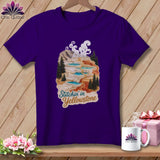 MyDesigns Physical Item S / Team Purple Yellowstone National Park ~ Hot Springs Pools, Stitchin in ~ Relaxed Fit Tee