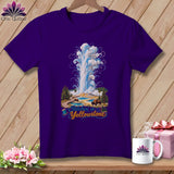 MyDesigns Physical Item S / Team Purple Yellowstone National Park ~ Old Faithful, Stitchin in ~ Relaxed Fit Tee