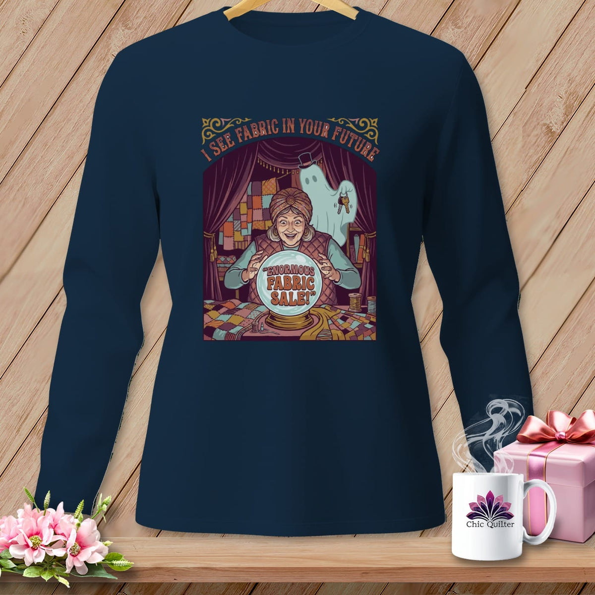 MyDesigns Physical Item S / True Navy I See Fabric In Your Future ~ Long Sleeve Tee