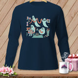 MyDesigns Physical Item S / True Navy Night Shift ~ Star Block ~ Long Sleeve Tee