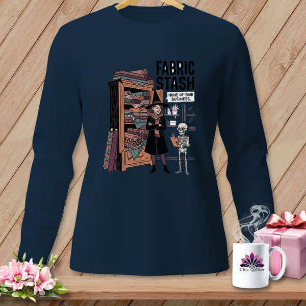 MyDesigns Physical Item S / True Navy None Of Your Business. ~ Long Sleeve Tee